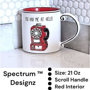 Spectrum Designz Red and White Rotary Dial Payphone Mug - NWT